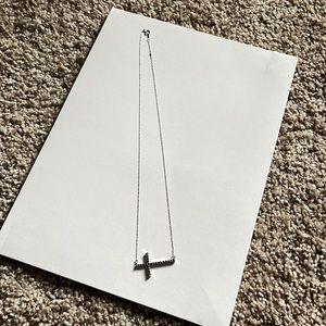 Sideways cross necklace